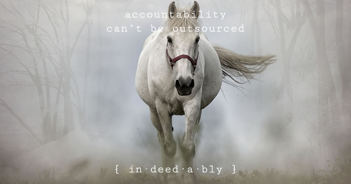 Accountability can't be outsourced. Image credit: BarbaraALane.