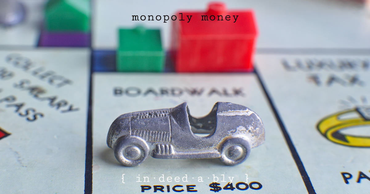 Monopoly money. Image credit: Robert Linder.