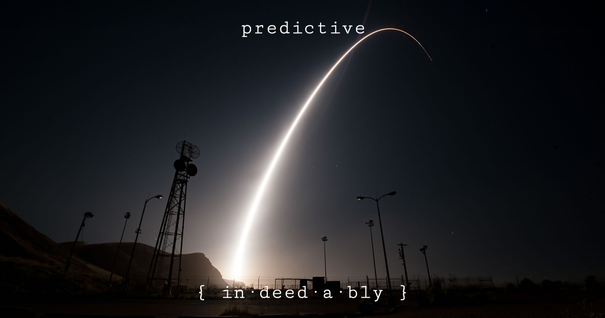 Predictive. Image credit: Ian Dudley.